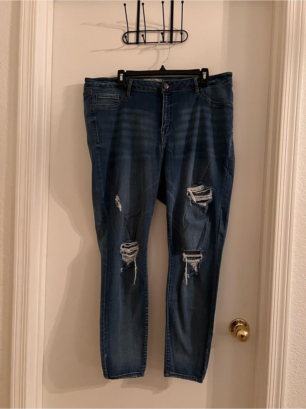 Refuge+ Distressed Skinny Jeans Women’s Size 20 Plus Blue Stretch Denim